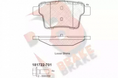 R BRAKE rb1722701 -  Комплект тормозных колодок, дисковый тормоз